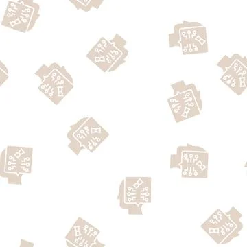 Think startup idea glyph seamless pattern Stock Illustration