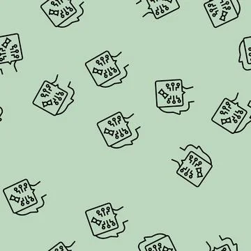 Think startup idea line seamless pattern Stock Illustration