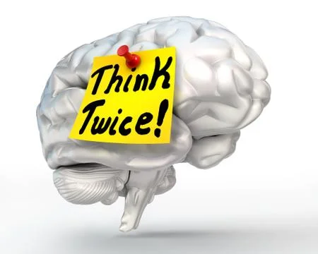 Think twice brain conceptual image イラスト素材