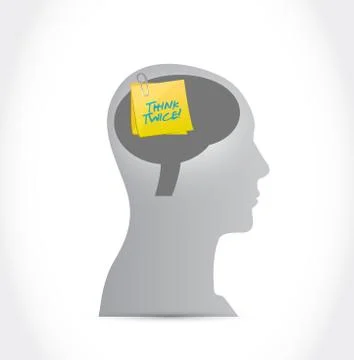 Think twice mind message illustration design Stock Illustration