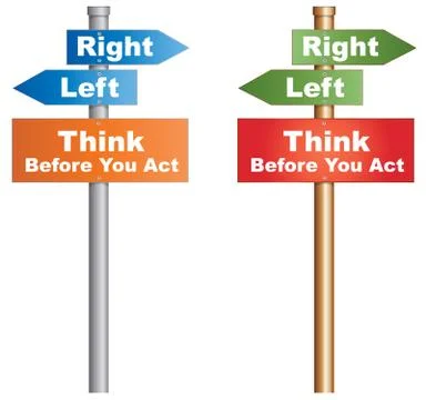 Think before you act Ilustración de archivo