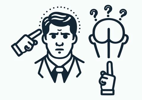 Think with your head. Flat vector pictogram Stock Illustration