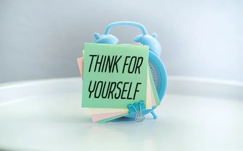 Think For Yourself text on sticky notes isolated on office desk Stock Photos
