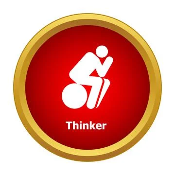 Thinker icon representing deep thought and philosophy 스톡 일러스트