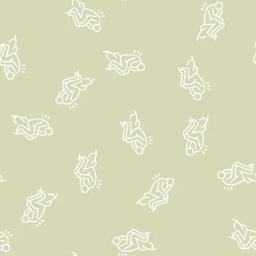 Thinker philosophy line seamless pattern Stock Illustration