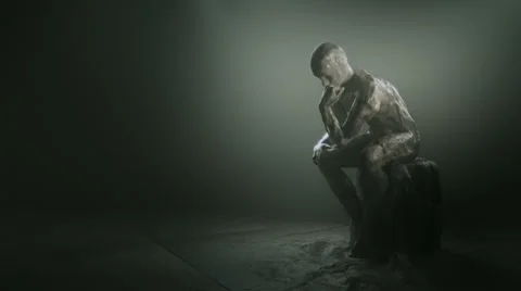 Thinker statue. Clip 1.  Orbit around. Stock Footage 44567649