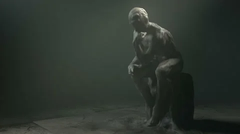 Thinker statue. Clip 2. Zoom in. Video stock 44565855
