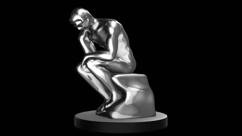 Thinker Statue Stock Footage 133391612