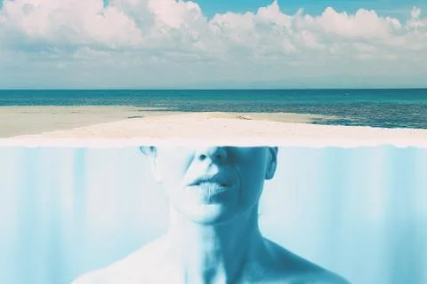 Thinking about beach vacation Stock Photos