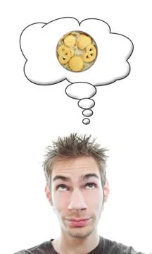 Thinking about dessert Stock Illustration