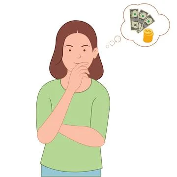 Thinking about earning money Stock Illustration