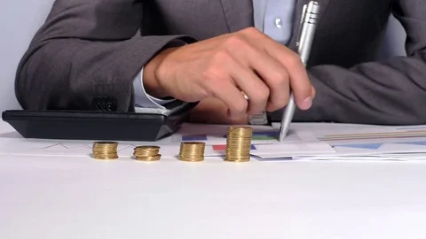 Thinking about financial matters Stock Footage 70211089