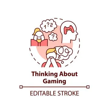 Thinking about gaming concept icon イラスト素材