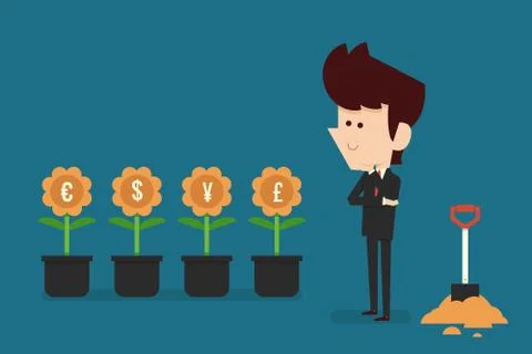 Thinking about investing Stock Illustration