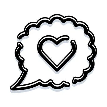 Thinking about love concept in speech bubble 스톡 일러스트