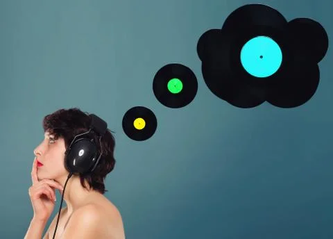 Thinking about music Stock Illustration
