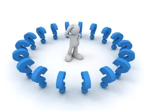 Thinking about problems concept 3d illustration イラスト素材