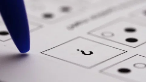 Thinking about right answer during multiple choice test Stock Footage 78070149