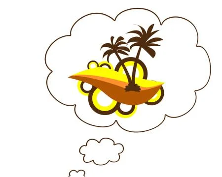 Thinking about the summer Illustrazione stock