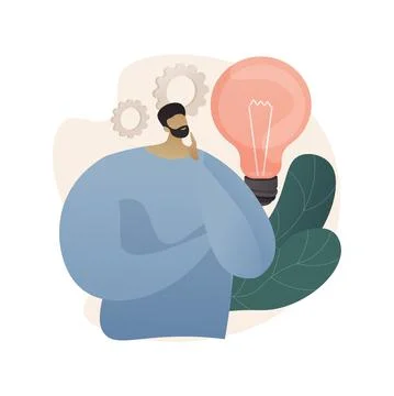 Thinking abstract concept vector illustration. Stock Illustration