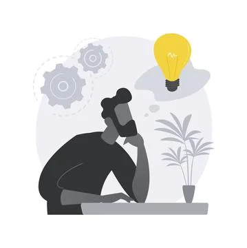 Thinking abstract concept vector illustration. Illustrazione stock