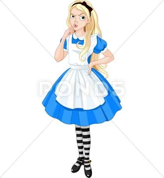 Thinking alice Stock Illustration