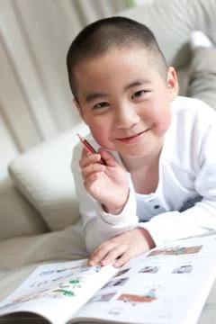 Thinking Alone Asia Learning Children Get down. Face the camera. Asians Asian Stock Photos