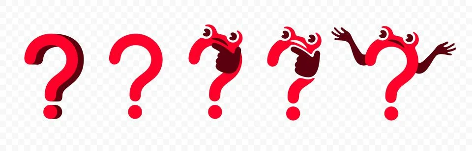 Thinking and confusing or in bewilderment sign question, graphic design Stock Illustration