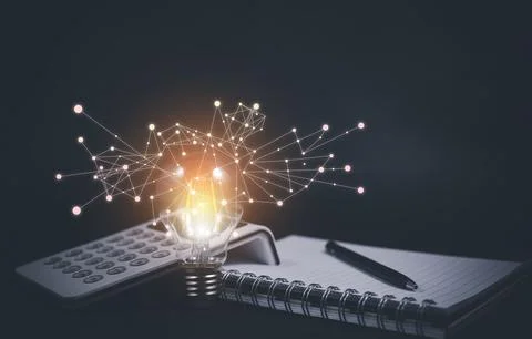 Thinking and creative concept, Light bulb on the Book and light bulb style bo Stock Photos