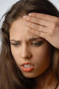 Thinking and headache Stock Photos