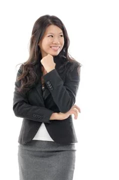 Thinking asian business woman Stock Photos