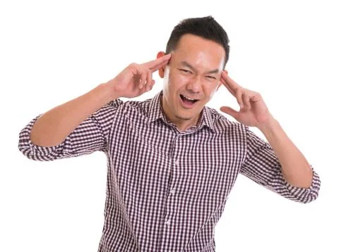 Thinking asian man Stock Photos