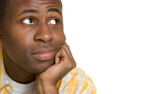 Thinking black man Stock Photos
