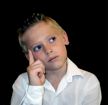 Thinking boy vector Stock Illustration