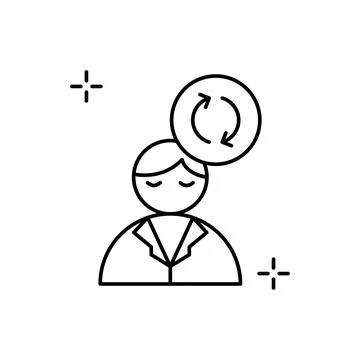 Thinking, brain, addictions icon. Simple line, outline vector elements of Stock Illustration