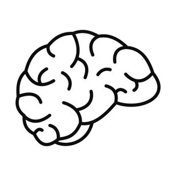 Thinking brain icon, outline style Illustrazione stock