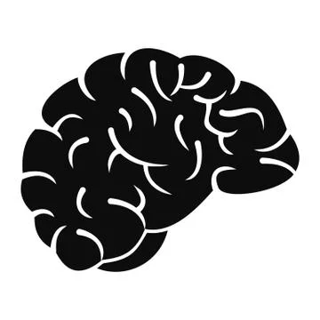 Thinking brain icon, simple style 스톡 일러스트