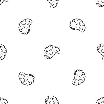 Thinking brain pattern seamless Illustrazione stock