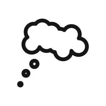 Thinking bubble icon Black line art vector logo Stock Illustration