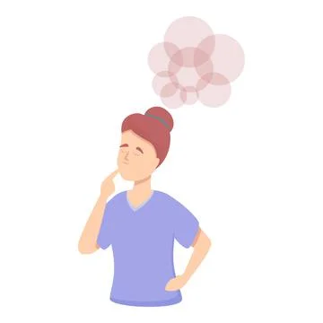 Thinking bubble icon cartoon vector. Woman memory Stock Illustration
