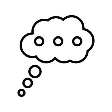 Thinking bubble icon linear logo mark in black and white Illustrazione stock