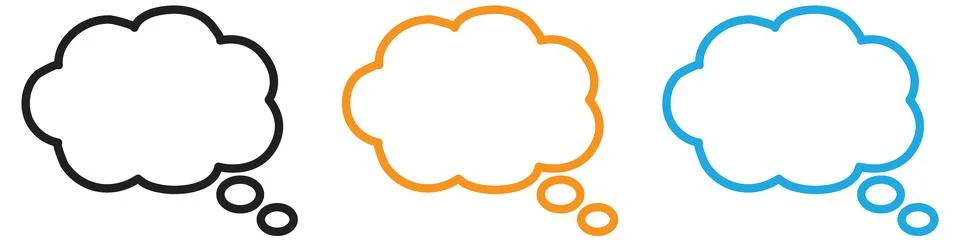 Thinking bubble vector logo set collection for web app ui イラスト素材