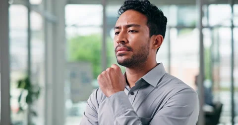 Thinking, business and man with ideas in office for real estate, problem solving Stock Footage 329612460