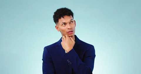 Thinking, business and man with a solution, decision and problem solving on a Stock Footage 250312029