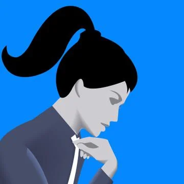 Thinking business lady template Stock Illustration