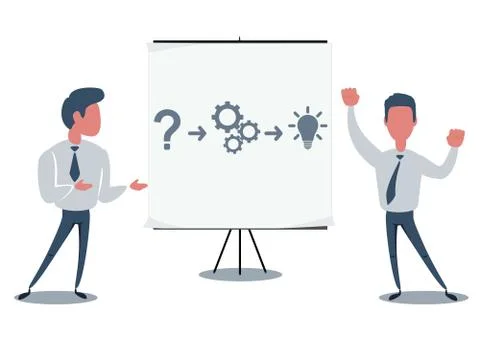 Thinking. Business people solving a problem. Stock Illustration