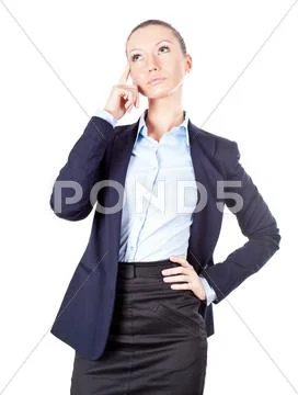 Thinking business woman Stock Photos