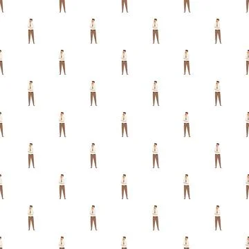 Thinking businessman character seamless pattern background Illustrazione stock