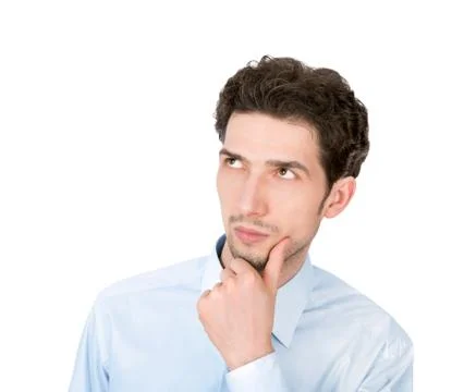 Thinking businessman looking at copyspace Stock Photos