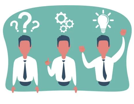 Thinking. Businessman solving a problem business concept . Illustrazione stock